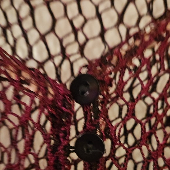 90s Goth Maroon Sheer Knit Long Sleeve Top Sz M - Picture 5 of 7